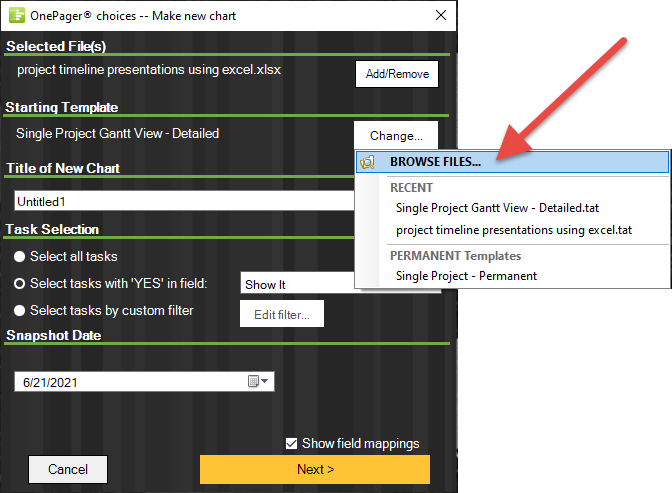 Change your OnePager template.